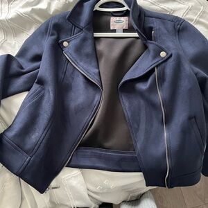 Old Navy Dark Blue Women's Leather Jacket